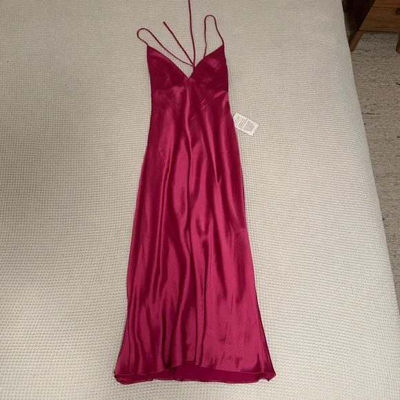 Jenny Yoo NWT Bellini Slip Fuchsia Pink Dress Small Satin - Picture 9 of 10